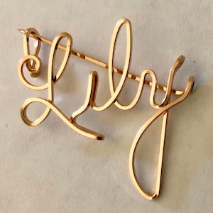 Wire Name Pin • Personalized Name Jewelry • Personalized Name Pin • Gold Name Broach • Custom Wire Name • Bridesmaid Name Jewelry