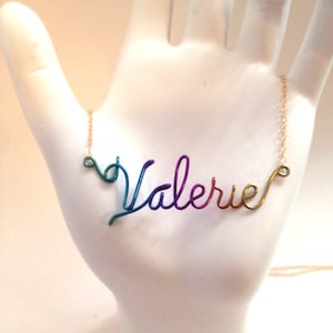 Wire Name Necklace • Personalized Name Jewelry • Personalized Name Necklace • Gold Name Necklace • Custom Wire Name • Niobium Name Jewelry
