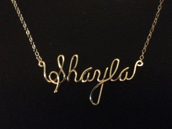 Wire Name Necklace Personalized Name Jewelry Personalized Name