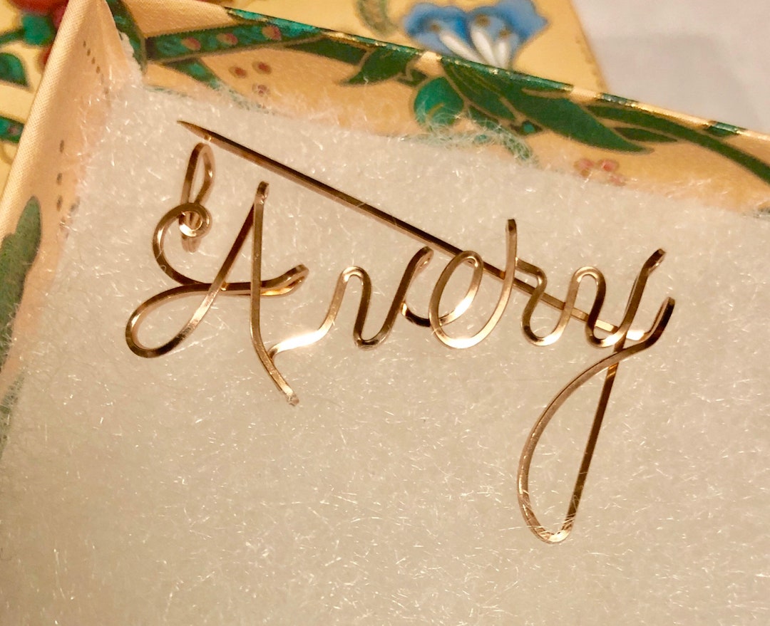 Wire Name Pin Personalized Name Jewelry Personalized Name Pin Gold Name