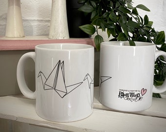 tazza di uccello origami, tazza di ceramica, tazza carino,