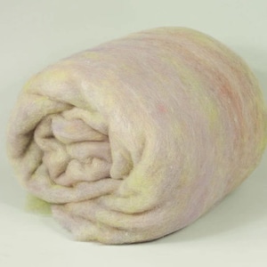 NorwegianSummer 19/20mic, wool / viscose carded multi-color,  1.77oz (50gr) Felting wool, for spinning and needle felting.