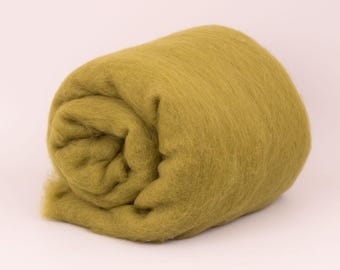 Keuze uit gekaarde wol van 50 g (1,76 oz), 25 micron. Viltwol, voor spinnen en naaldvilten. 100% wol.