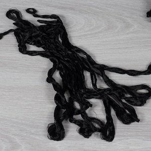 Viscose thread black 1.7oz (50gr) for felting, nuno felting, spinning and DIY projects.