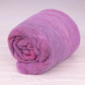 Velvet Love 19mic, wool / viscose carded multi-color,  1.77oz (50gr) Felting wool, for spinning and needle felting.