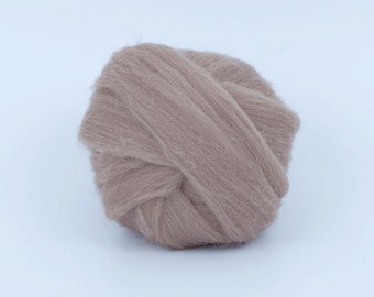 Beige B162, 1.78oz (50gr), 26mic Merino Tops Felting Wool, para fieltrado con aguja, fieltrado húmedo, hilado.