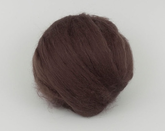 Dark-Coffee B190, 1.77oz (50gr), 18mic Extra Fine Merino Wool  Felting Wool, For Spinning And Needle Felting.  100% wool.