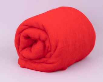 RedFerrari B223, 20mic Carded Merino Wool Batt 1.76oz (50g) Felting wool, for spinning and needle felting.  100% wool.