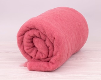 IndianRed B 215, 22 mic Carded Merino Wool Batt 1.76oz (50g) Felting wool, for spinning and needle felting.  100% wool.