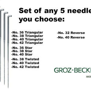 Felting needles set, your choice. Price for: 5pcs. Made in Germany.