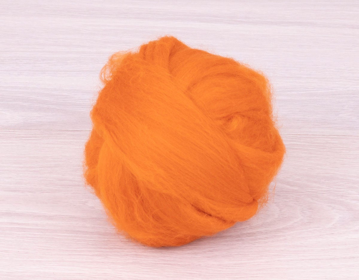 うーる Orange 18mic B221, 1.76oz (50g), 18mic Extra Fine Merino Wool