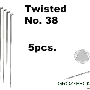 Twisted felting needles, Gauge 38. Price for: 5pcs. Made in Germany.