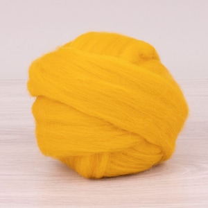 MicadoYellow B183,   1.77oz (50gr), 19mic Extra Fine Merino Wool  Felting Wool, For Spinning And Needle Felting.  100% wool.