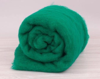 SeaGreen 26mic B146 carded, 50gr (1.77oz). Felting Wool, For Spinning And Needle Felting.  100% wool.