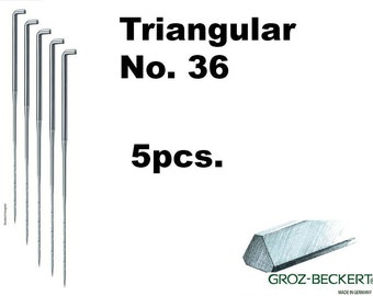 Triangular felting needles, Gauge 36. Price for 5pcs. Made in Germany.