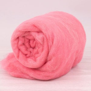 FlamingoSparkle 20mic, wool / viscose carded multi-color,  1.77oz (50gr) Felting wool, for spinning and needle felting.