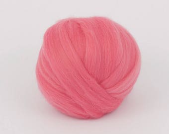 FlamingoPink B216-1, 1.78oz (50gr) 22mic lana de fieltro merino fina, para fieltrado con aguja, fieltrado húmedo, hilado. 100% lana.