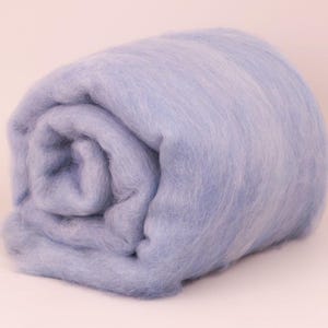 BabyBlue  25mic B126 carded, 50gr (1.77oz). Felting Wool, For Spinning And Needle Felting.  100% wool.
