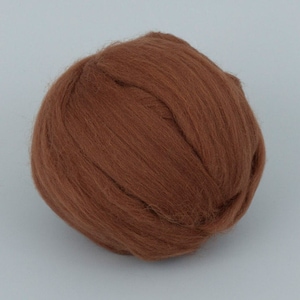 Caramel B177, 24mic, 1.78oz (50gr) tops merino wool,  for needle felting, wet felting, spinning. 100% wool.