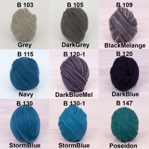 Choice for tops 21mic, 1.76oz (50g) 21mic fine merino felting wool, for needle felting, wet felting, spinning. 100% wool.