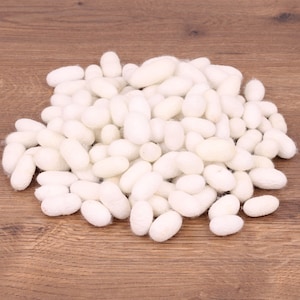 Silk Cocoons Natural Mulberry Silk  Cocoons grade quality A  25pcs, 10gr per pack.
