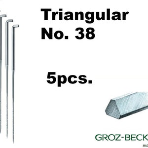 Triangular felting needles, Gauge 38. Price for 5pcs.: Made in Germany.