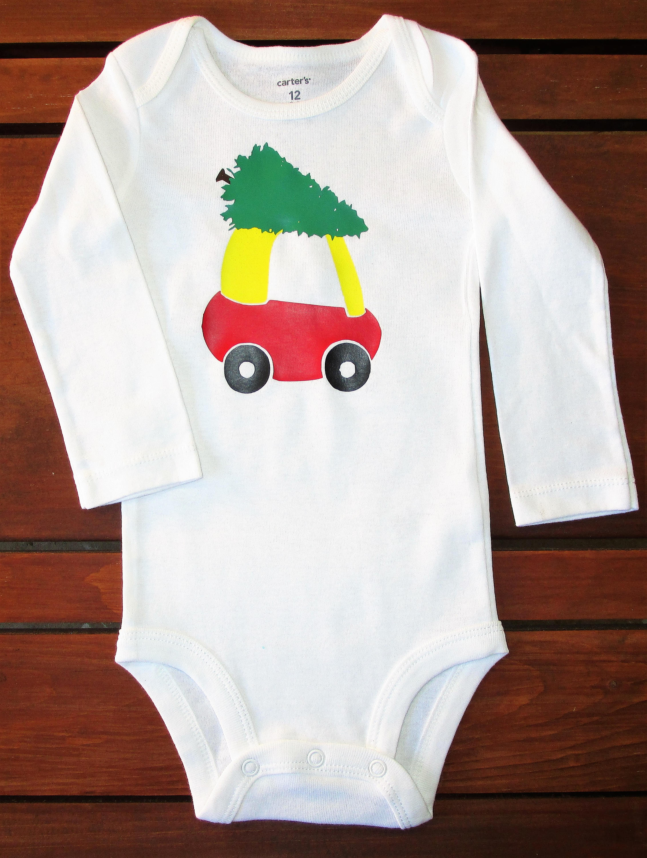 Cozy Coupe Christmas Tree Baby Onesie Christmas Baby Onesie Etsy