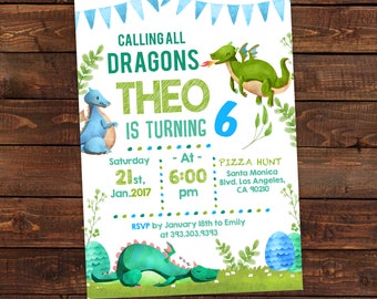 Dragon Invitation Etsy