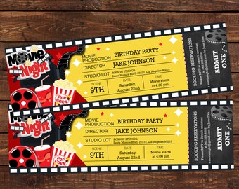 movie ticket invite etsy