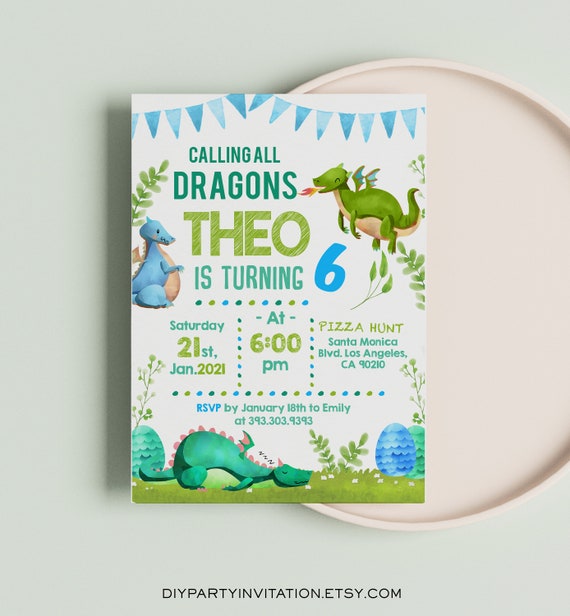 Dragon Birthday Invitation Dragon Party Printable Invitations Birthday Boy Invites Dragon Invitation Instant Download Dpi6754dr By Diy Party Invitation Catch My Party