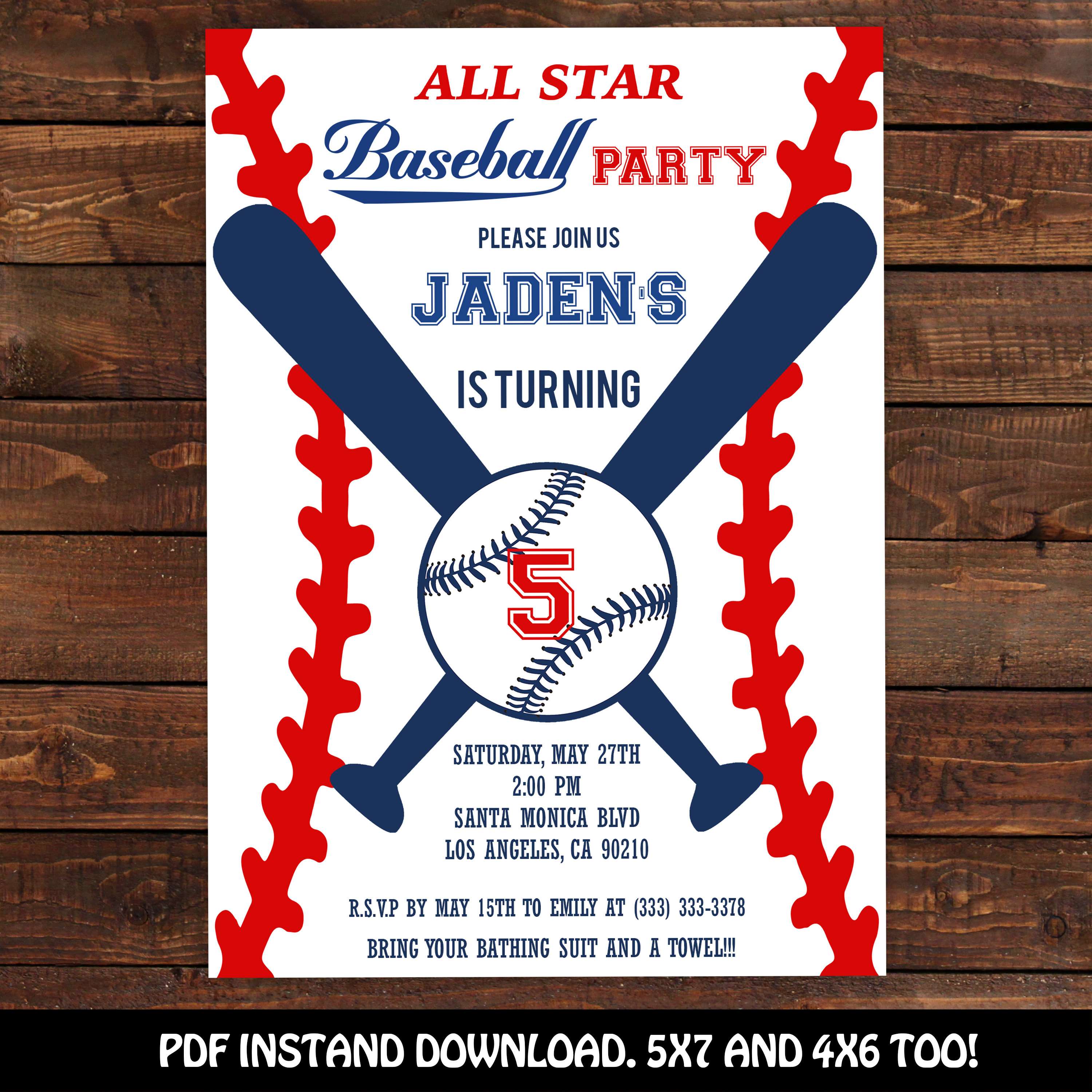 Baseball Game Invitation Template