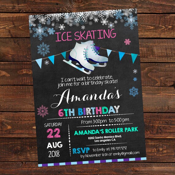 ice skating invitation ice skating birthday invites ice skating