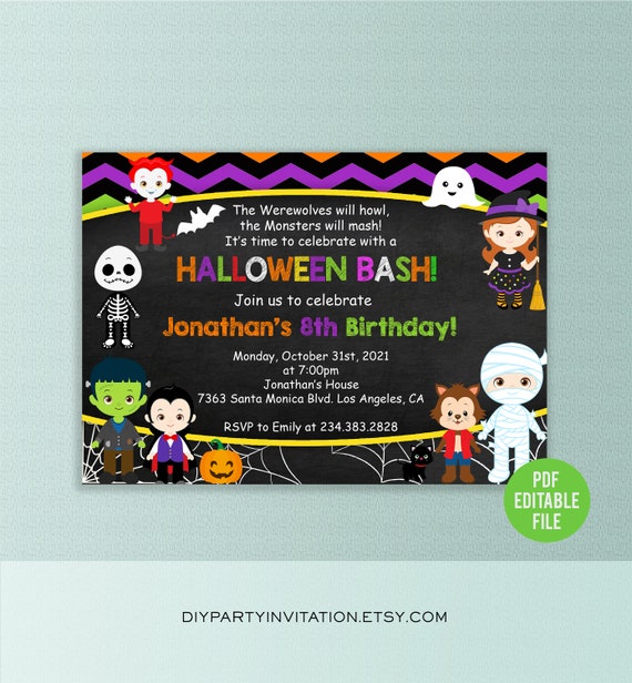 Halloween kids party printables Halloween birthday | Etsy