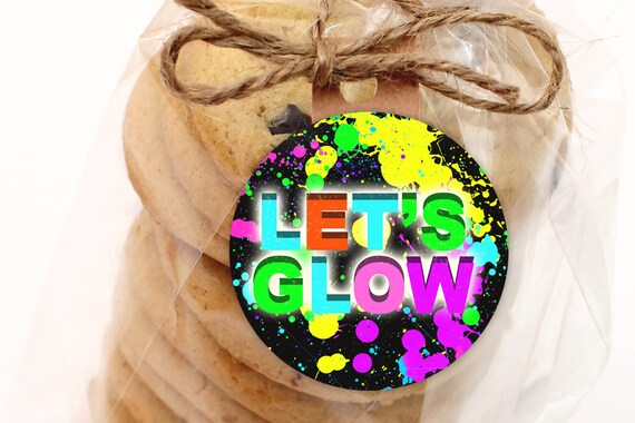 Glow Party Stickers - Glow in the dark cupcake toppers - Glow in the dark printable - Favor stickers - Glow - Instant Download #DPI9811glow Il_570xn