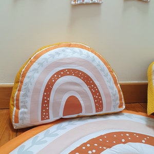 Rainbow shape cushion Boho nursery decoration Decorative baby pillow Baby shower gift Rainbows decoration Handmade cushion Rustic nursery