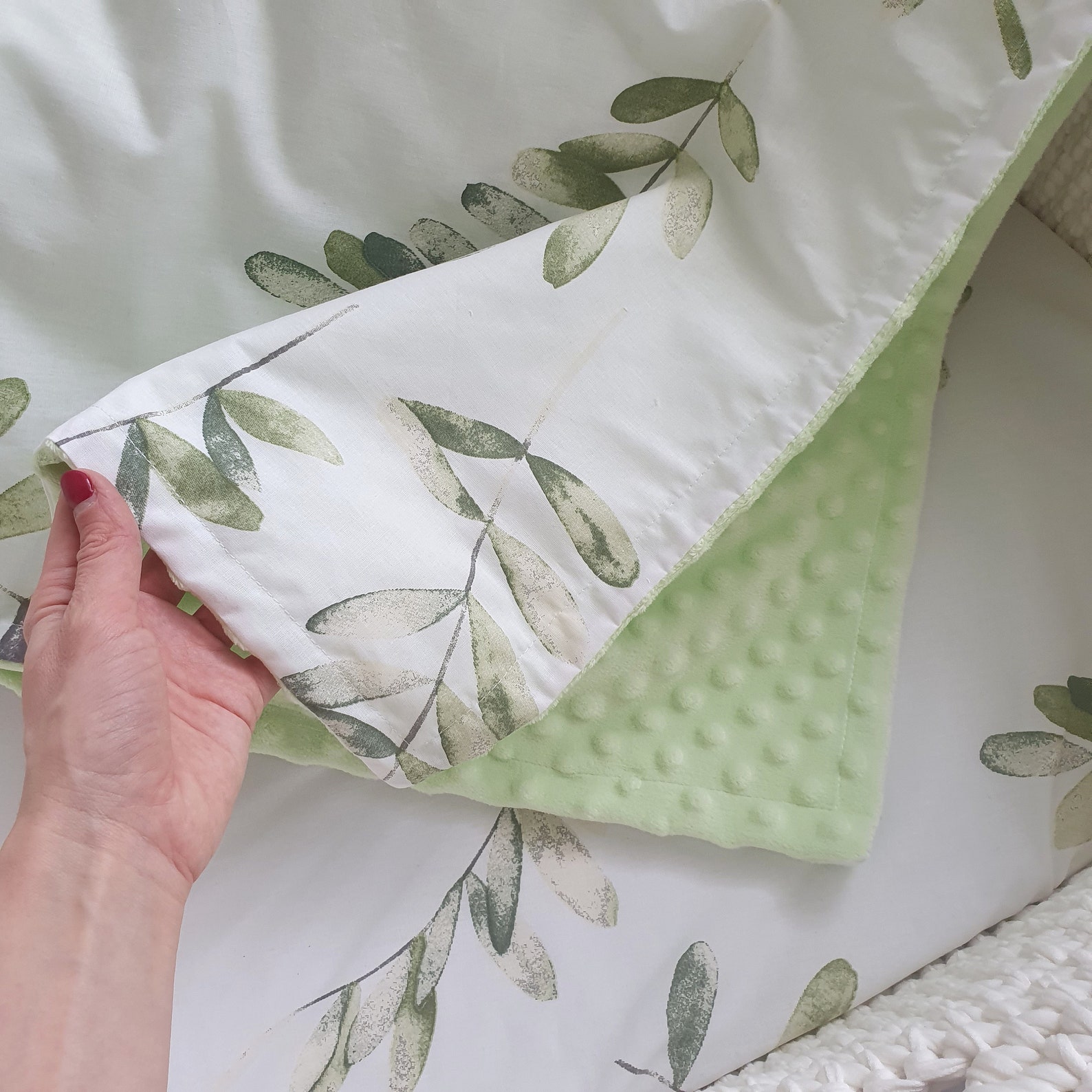 Olive branch baby balnket Blanket for moses basket Minky Etsy