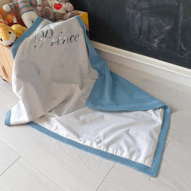 Knitted Blanket With Name Custom Baby Blanket Personalised Etsy