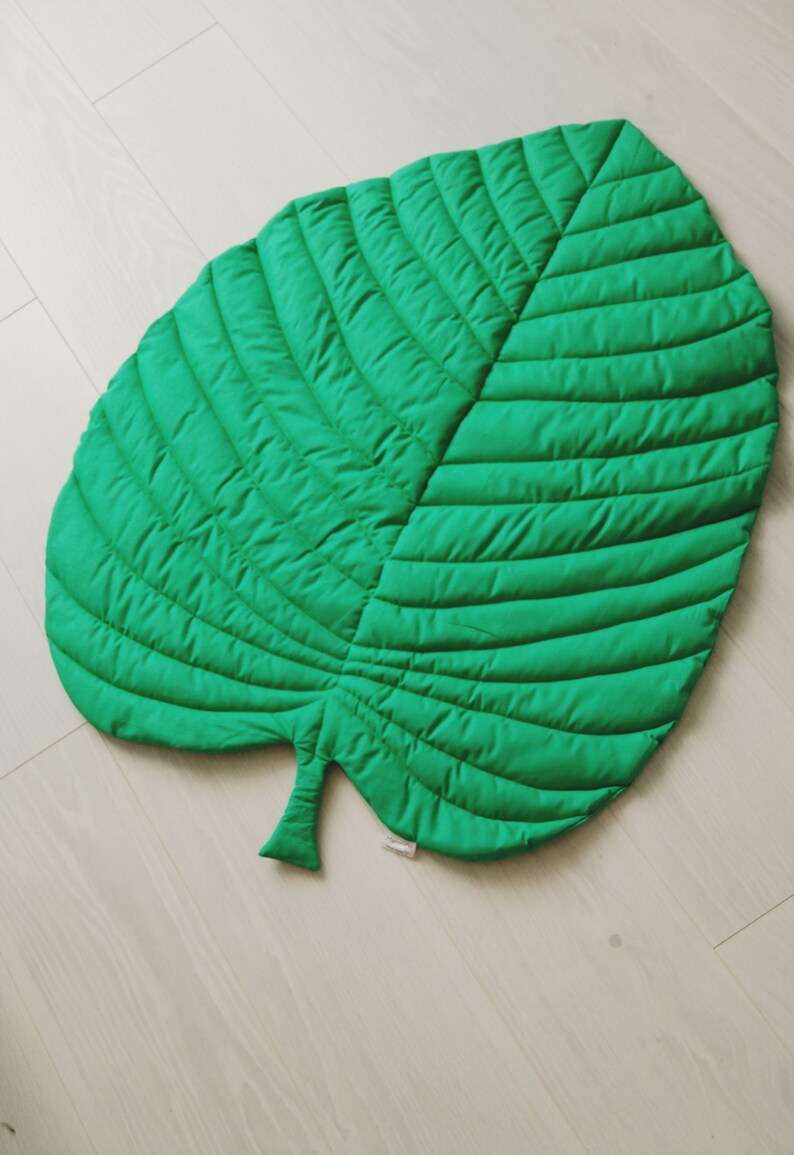 Monstera leaf rug Nursery play mat Tropical kids playroom Etsy