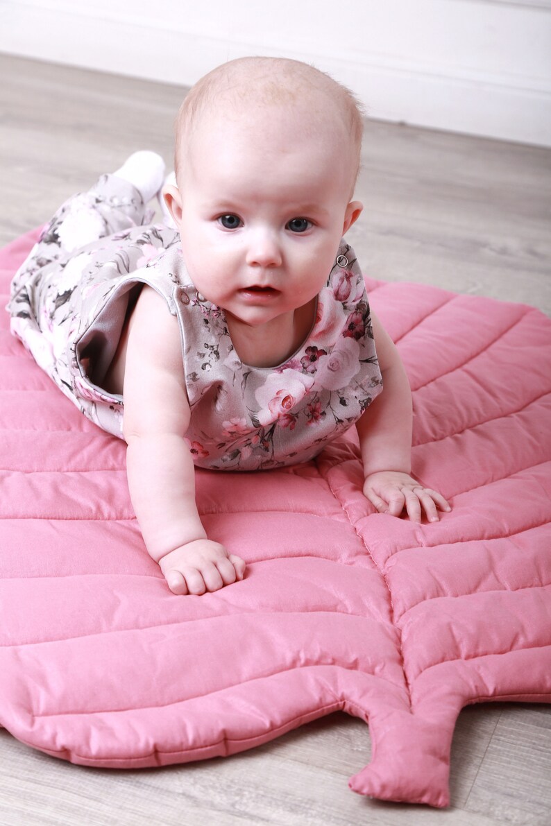 Pink Cotton Leaf Play Mat Soft Carpet Leaf Activity Mat for Etsy