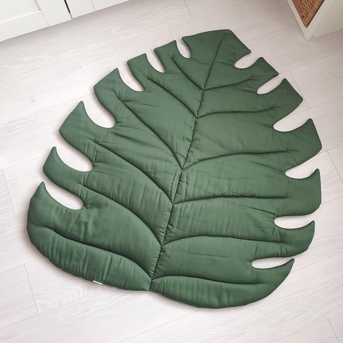 Set of 2 monstera shaped rugs Monstera leaf play mat Tropical Etsy