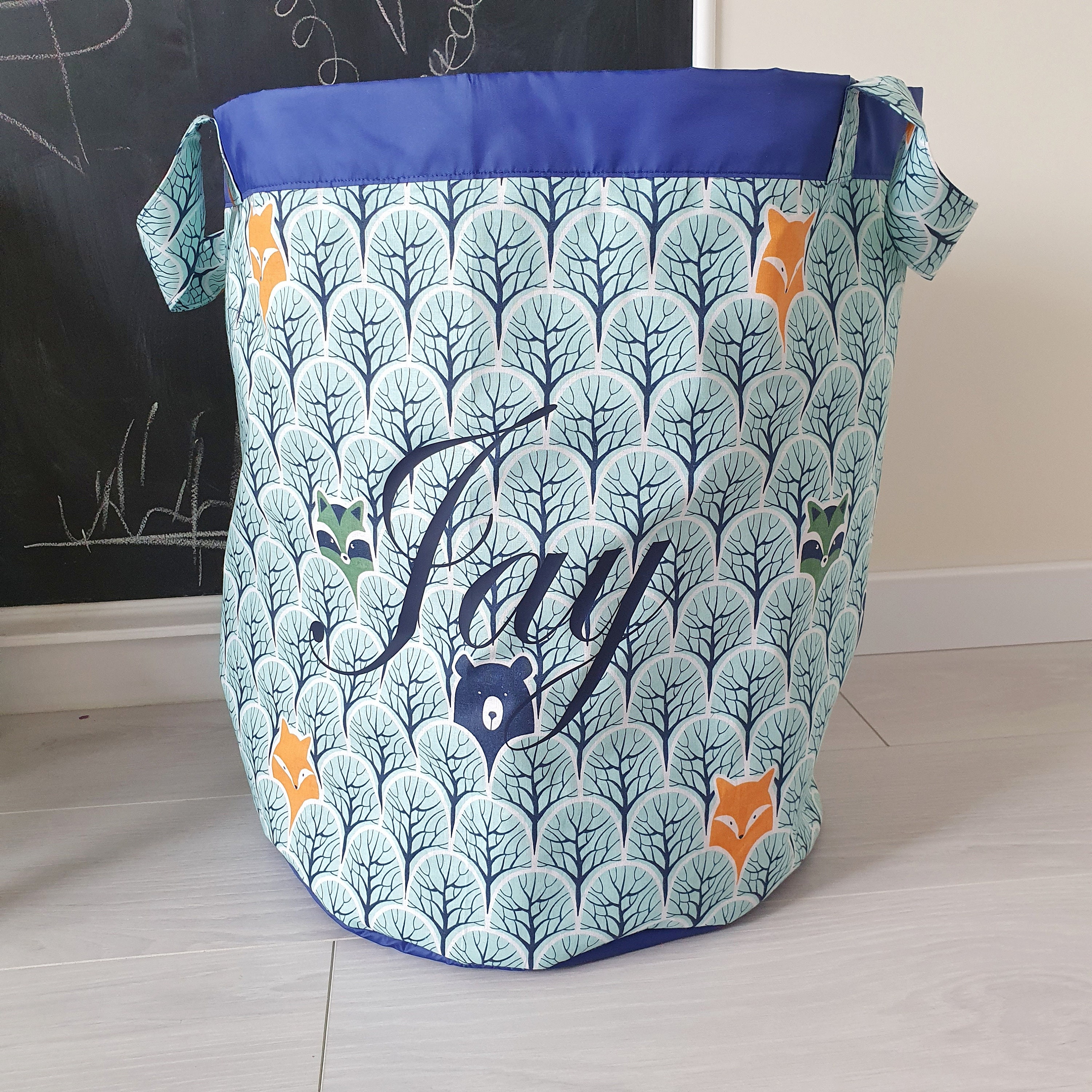 Woodland Laundry Basket Kids Laundry Hamper Forest Animals Etsy