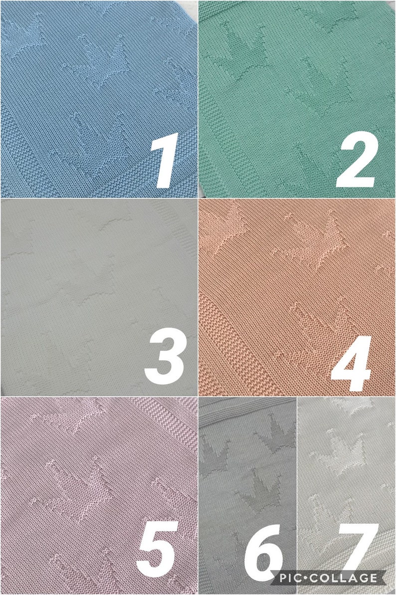 Grey Knitted Crown Baby Blanket Personalized Swaddle Blanket Etsy