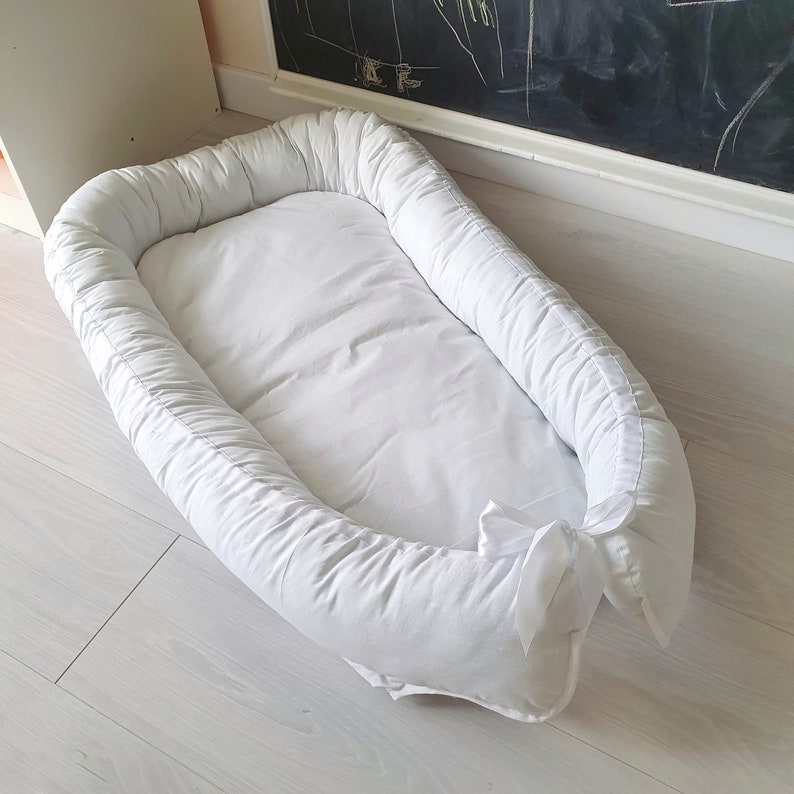 Solid White Baby Nest Cotton Cosleeper Toddler Snuggle Nest Etsy