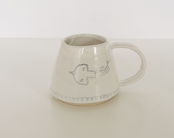 Bird in flight handmade coffee cup 150ml