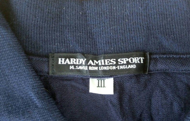 Vtg 100/% Wool HARDY AMIES SPORT Savile Row London Long Sleeve Polo Shirt