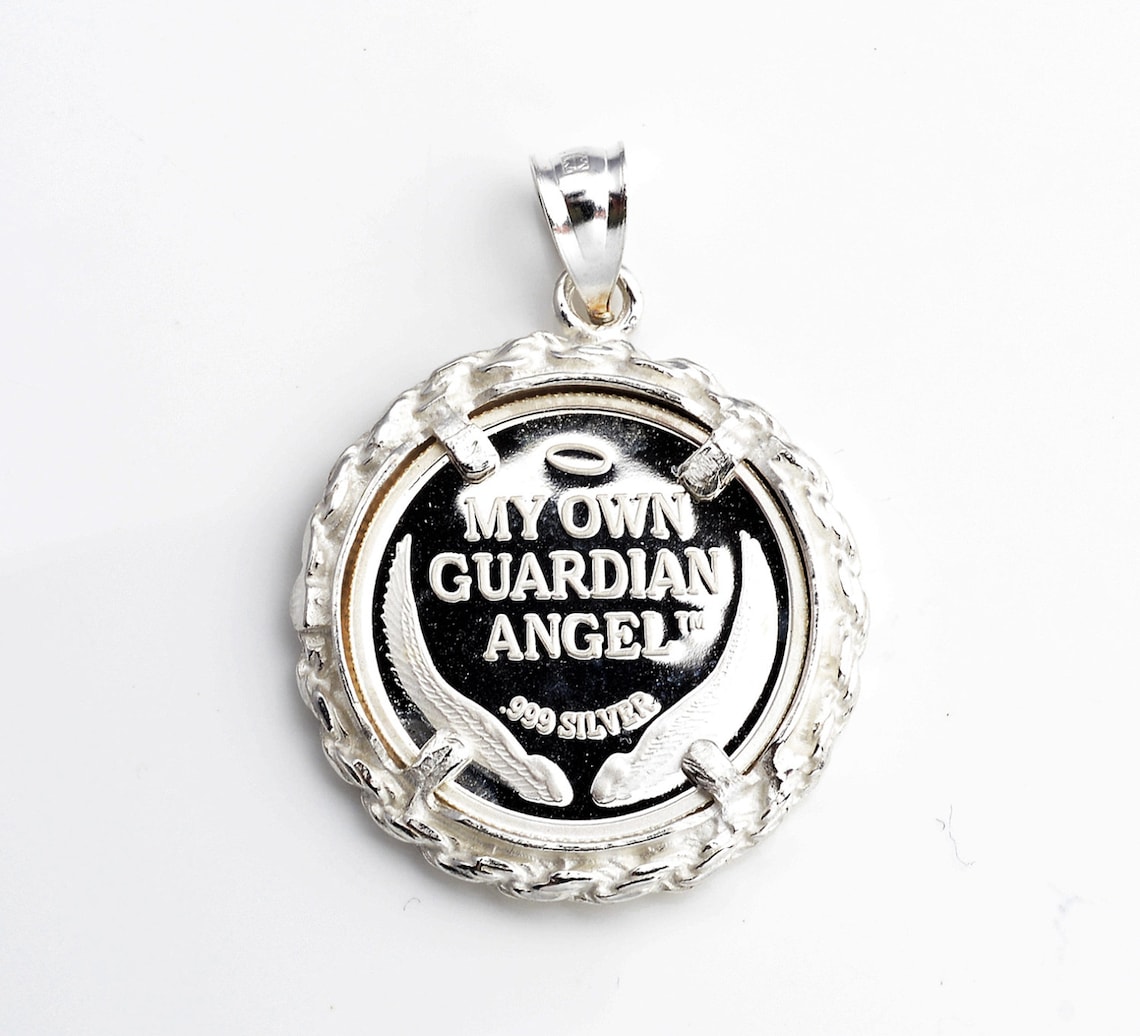 Pure .999 Silver GUARDIAN ANGEL Coin 22mm Diameter In S/S Etsy