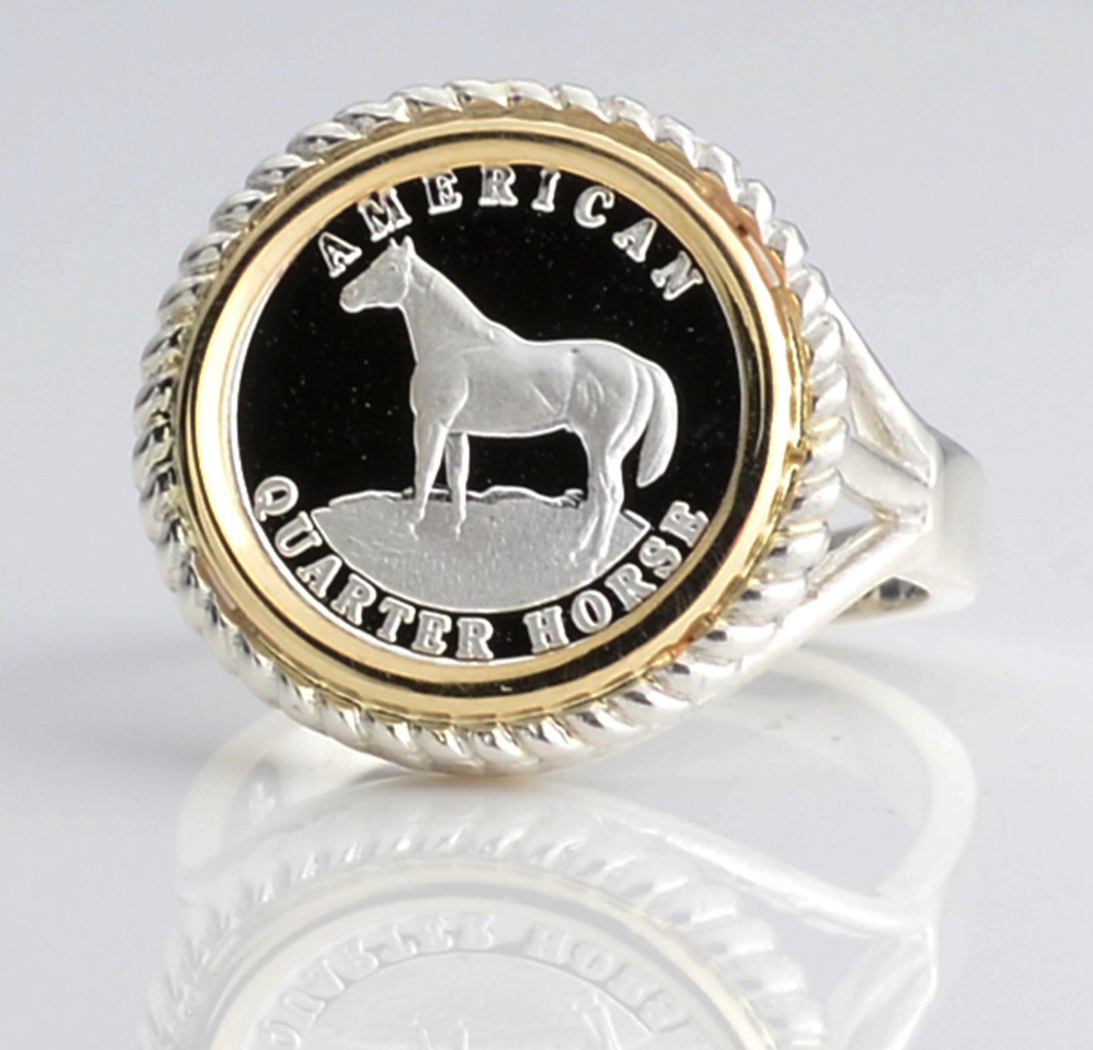Pure .999 Silver Quarter Horse Coin In Sterling Silver & 14kt Etsy