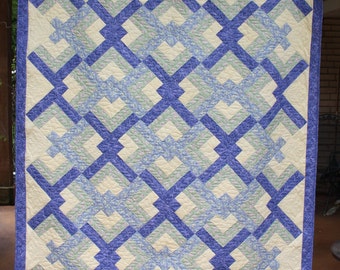 Quilted Wandbehang 60 "x 69", handgemachter Wurf Quilt, hausgemachter Baby Quilt