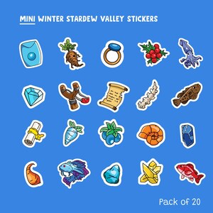 Stardew Valley Winter Stickers: Mini Gaming Stickers (20pc)