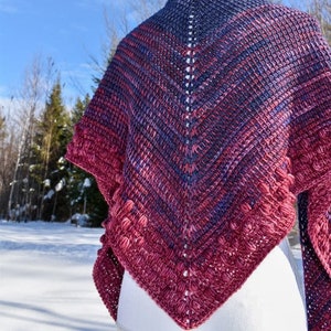 PATTERN ONLY, Tunisian Bloom Shawl, tunisian crochet, crochet, shawl, triangle shawl